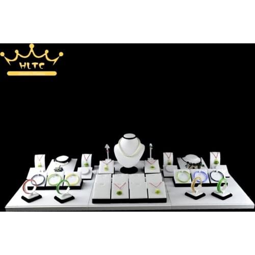 Organizer Mannequin PU Leather Jewelry Display Showcase Set For Neckalace Bracelet Ring Pendant Stand Holder Model Cases