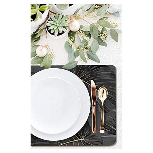 The Mia Placemat - Black Monstera - 30X40 cm SRV0004