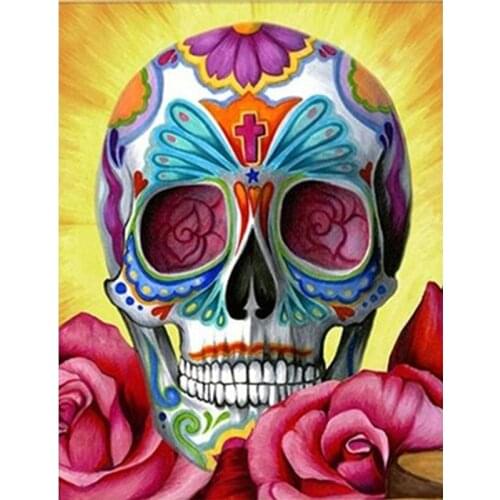 Full Square/Round Drill 5D DIY Diamond Painting "Colorful Skull" 3D Rhinestone Embroidery Cross Stitch 5D Home Decor Gift