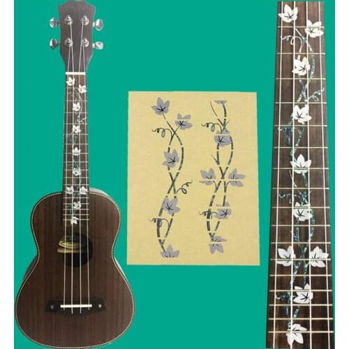PVC Ukulele Fretboard Fingerboard Inlay Decals 4 String Hawaiian Guitar Decoration Flower Pattern Guitar Parts