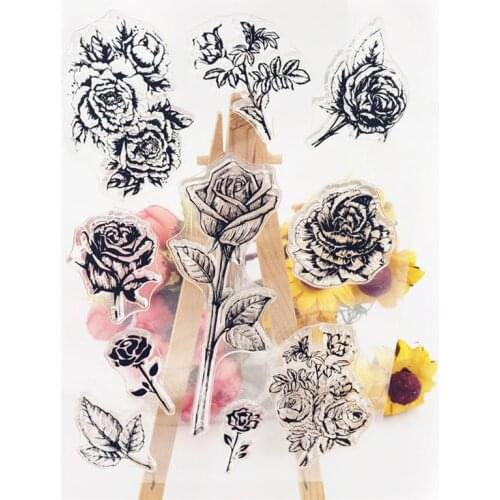 Rose Flower Silicone Clear Seal Stamp DIY Scrapbooking Embossing Photo Album Decorative Paper Card Craft Art Handmade Retailsale