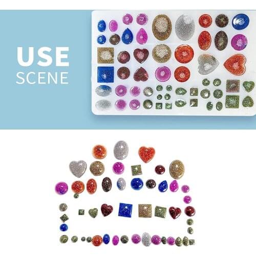 Silicone Gem Shape Drop Mold DIY Jewelry Necklace Pendant Making Mould Art Craft Chocolate Candy Cookies Pastry Soap Moulds
