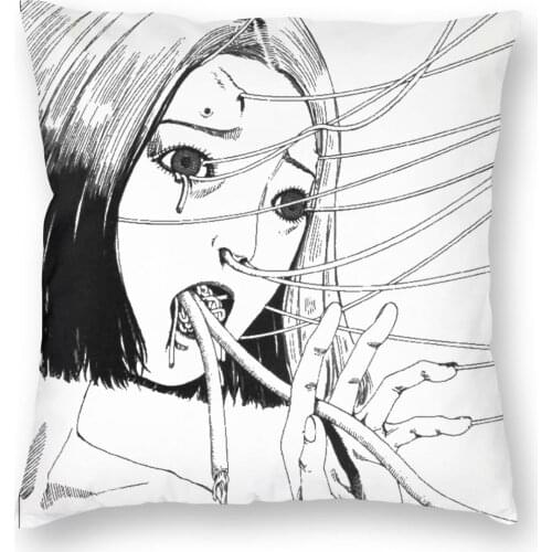 Connection Pillowcover Home Decorative Manga Horror Junji Ito Shintaro Kago Cushions Throw Pillow for Car Double-sided Printing