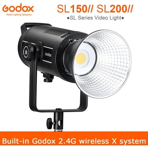 Godox SL150II SL200II LED Video Light 150W 200W Bowens Mount Daylight Balanced 5600K 2.4G Wireless X Systemfor Interview