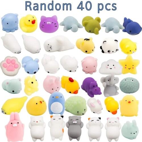 40Pcs Kawaii Squeeze Toys For Party Favors Birthday Gifts for Boys & Girls Mini Animal Squeeze Toy Kawaii Stress Relief Toys