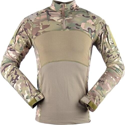 Tactical Military Shirt Men Long Sleeve Solider Army Shirts Multicam Uniform Frog Suit T Shirts Combat Clothing Men