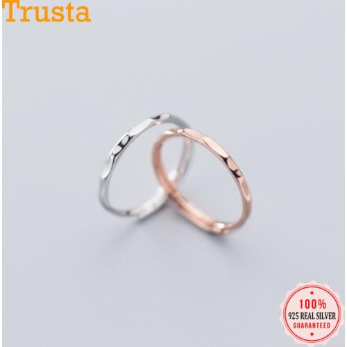 Trustdavis Authentic 925 Sterling Silver Fashion Women Minimalist Rugged Opening Rings Wonderful Gift for Girl Kids Lady DA743