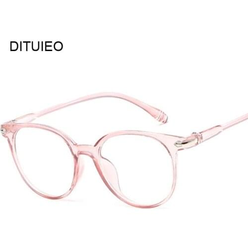 Vintage Pink Ladies Eyeglasses Cat Eye Clear Glasses Frame Luxury Brand Design Glasses Women Eyewear Frames Optical Spectacle