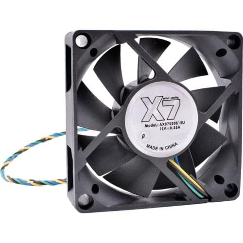 COOLING REVOLUTION 7cm 70mm fan 7020 DC 12V 0.35A Double ball bearing air volume computer CPU cooling fan