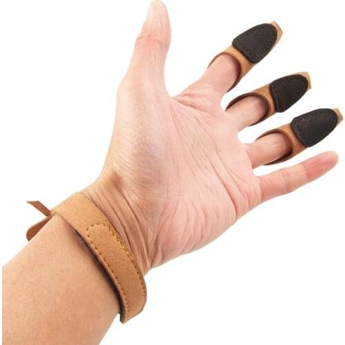 3 Finger Broadheads Archery Finger Protector Bow And Arrow Finger Gloves Hunting Shooting Glove Tip Protector Pull Archery