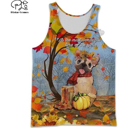 PLstar Cosmos Beautiful Dog Sleeveless Tank Top New Fashion Women Men Harajuku Casual 3D Print Animal Colorful Vest Style-4