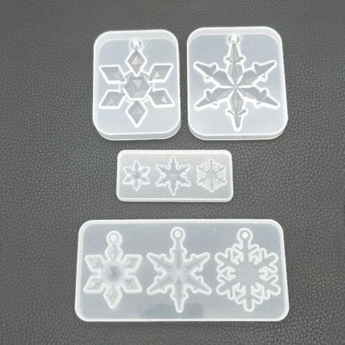 1 Piece Snowflower Necklace Earrings Bracelet Jewelry Mold Pendants Crystal Scale Jewelry Resin Molds for Jewelry Making Tool