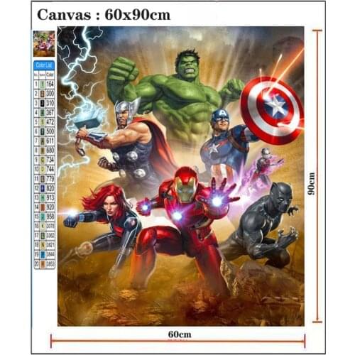 Marvel 5D Diamond Painting Avengers Hobby Art DIY Mosaic Full Square Round Drill Home Decor New Arrivals Portrait Picture Gift