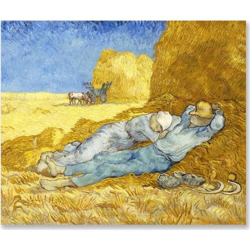 Canvas Painting Noon Rest From Work Posters Prints Abstract Picture for Living Room Morden Home Decor No Frame Wall Decoration