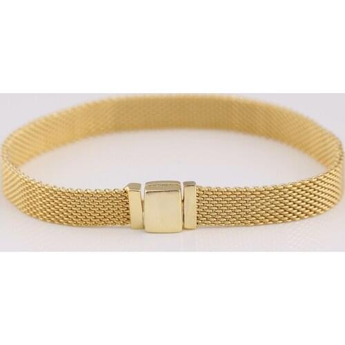 Authentic S925 Sterling Silver Shine Reflexions Bangle Bracelet For Women fit Lady Bead Charm Pendant DIY Jewelry Making