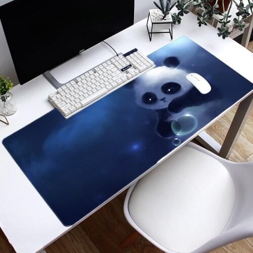 Mouse pad Large Desk pad Gaming Mousepad Anti-slip Natural Desk Mat Keyboard Pad For PC Laptop Office Rubis Firenos Cute panda