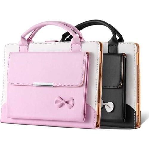 For iPad Pro 2020 Ladies Handbag Leather Case Bow Fashion Girl Stand Wallet Smart Cover Bags Protective Case for iPad Pro 11inch