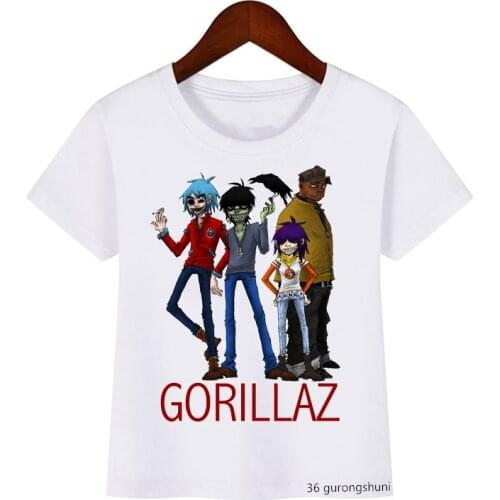 Gorillaz Rock Band ChakaKhan Noodle Print Boys&Girls T-shirt Kids Cool Summer Short Sleeve Shirt Casual Top Kids Fun T Shirt