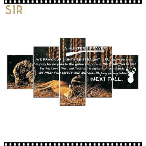 HD 5 Pieces Deer Elk Animal Pictures Posters Wall Art Home Decor for Living Room Painting on The Wall Deer Elk Pictures Wall Art