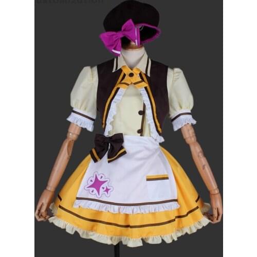 LoveLive Aqours Ohara Mari Coffee Shop Dessert Striped Maid Cosplay Costume Halloween Carnaval Christmas Costume