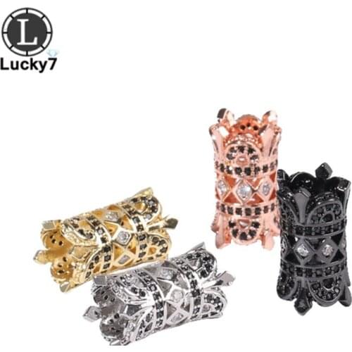 Copper micro-inlaid zircon accessories flower cylindrical jewelry accessories DIY bracelet necklace accessories