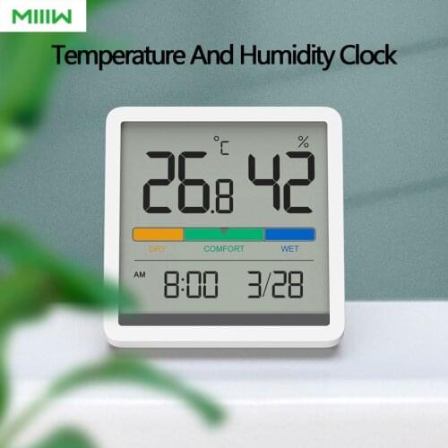 Miiiw Mute Temperature And Humidity Clock Home Indoor High-Precision Baby Room C/F Temperature Monitor 3.34inch Huge LCD Screen