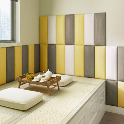 Headboard Bed Wall Stickers Self Adhesive Front Panel Kids Bedroom Tatami Anti-collision Decor Solid Color Soft 3D Wall Stickers