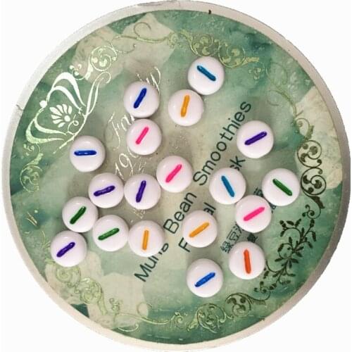 Wholesale 3600pcs 4*7MM Round Acrylic Letter Beads Colorful Single Initial I Printing Plastic Alphabet Jewelry Beading DIY Beads