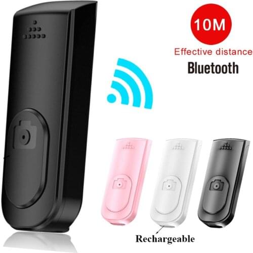 Rechargeable Bluetooth Smart Self-Timer Camera Remote Control Button Wireless Selfie Stick Shutter Release for ios Android