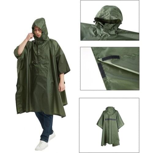 Raincoat Hooded Waterproof Unisex Pullover Rain Poncho with Pocket for Mountaineering