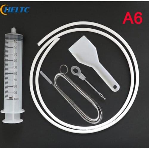 6types Portable Refrigerator Drain Cleaning Dredge Tool Drain Hole Kit Wash Brush Suction Syringe Hose Home Fridge Cleaner Stick