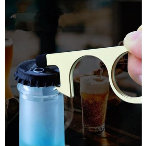 Prevent contact with sanitary silicone touch screen keychain multifunctional bottle opener key chain bottle opener