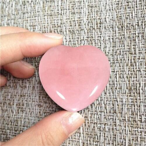 Rose Quartz Heart Stone Puffy Shaped Love Palm Stone For Decoration Natural Rose Quartz Crystal Heart Stone Healing Gemstone