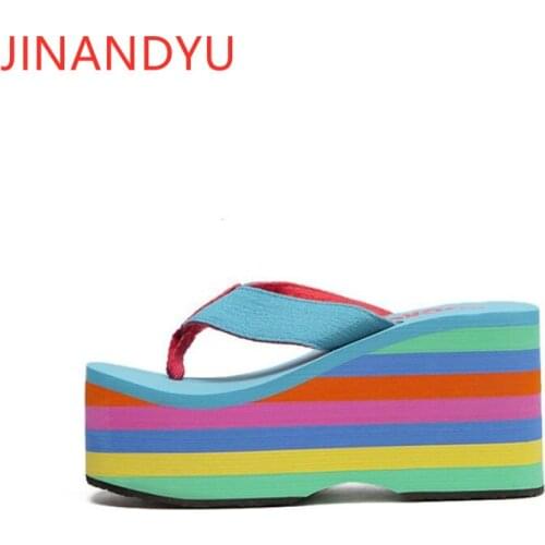 Flipflop Ladies Wedges Slippers and Sandals Platform Shoes for Women Girls Flip Flops Slippers High Heels Women Casual Slippers