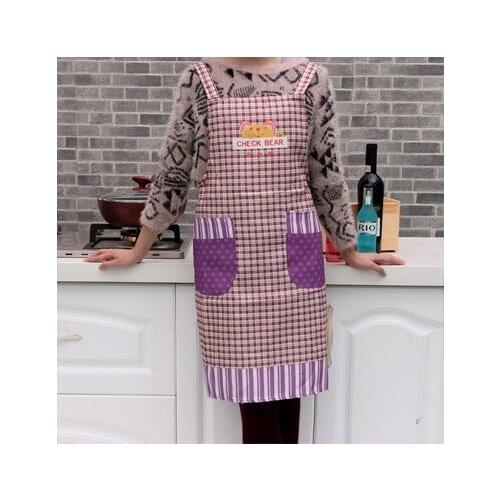 Cute teddy bear condole belt lattice apron 78cm*70cm free shipping