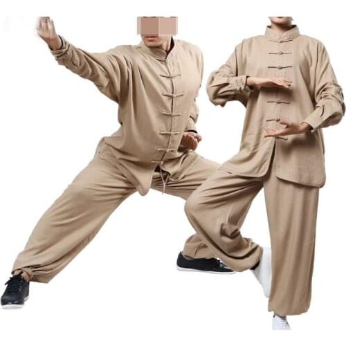 UNISEX 7color Summer&Spring high-end cotton&linen Khaki/blak tai chi uniforms lay meditation martial arts suits kung fu clothing