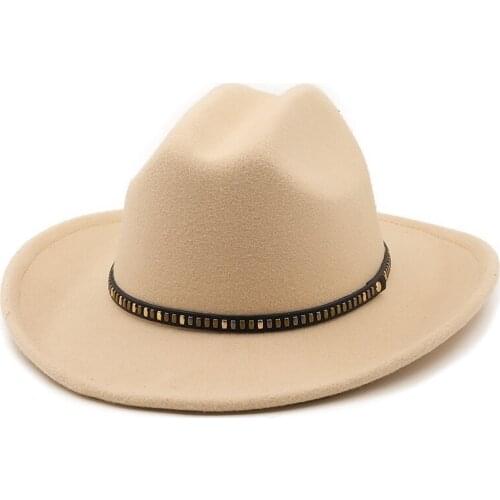 Women Men Wool Vintage Gangster Trilby Felt Fedora Hat With Wide Brim Gentleman Elegant Lady Winter Autumn Jazz Caps 56-58CM