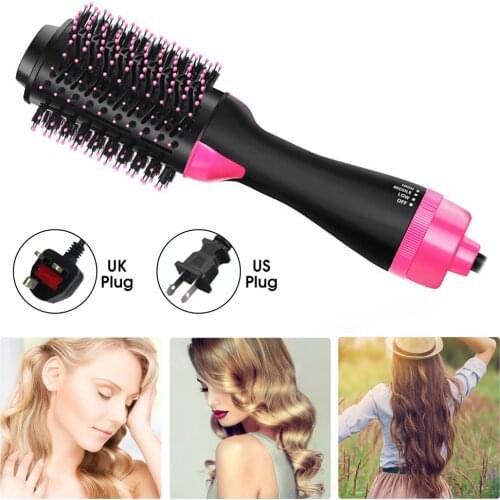 1000W Hair Dryer Hot Air Brush and Volumizer Hair Straightener Curler Comb Roller Multifunctional Curling Iron Hair Styling Tool