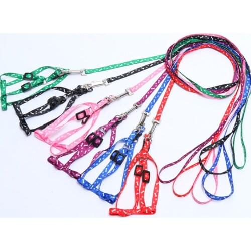 200pcs/lot 1.0cm Dog Harness Leash Adjustable Vest Collar Puppy Outdoor Walking Lead for Small Medium Dog Pet Harness Wholesale