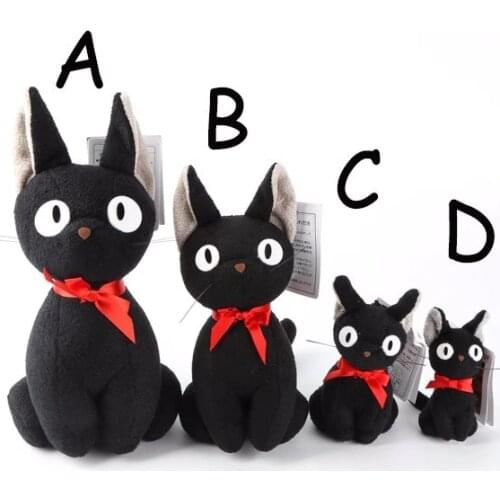 23cm 30cm Studio Ghibli Hayao Kikis Delivery Service \ Kawaii Black Cat Kiki for Stuffed Doll Soft Plush Kid Toy Gift
