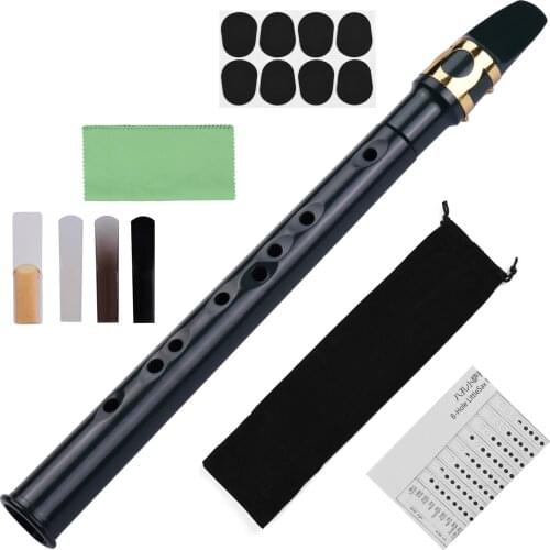 8-hole Mini Pocket Saxophone ABS with Alto Mouthpiece Ligature Reeds Pads Finger Charts Cleaning Cloth Carrying Bag