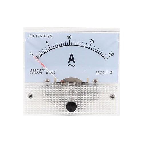 AC 0-20A Rectanglar Analog Panel Ammeter Gauge Class 2.5 85L1