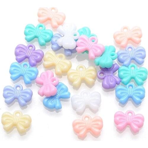 Mixed Colors Acrylic Butterfly Charm Beads DIY Necklace Jewelry Making Accessories BJ-04