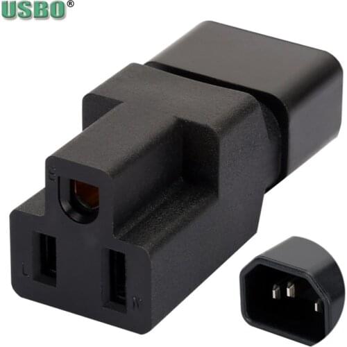 America 10A CE Copper IEC320 C14 to L5-15R Computer UPS PDU Power Rewirable Connector US Convert Receptacle Adaptor Socket Plug