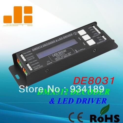 Free shipping 1CH DMX512 Decoder & LED Driver DMX RGB Controller Constant Voltage Model:DE8031