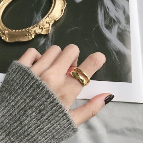 Bohemian Vintage Irregular Layer Chains Rings For Women Men Open Retro Antique Rings Wedding Jewelry