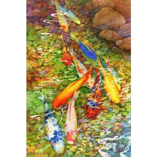 Koi Decompression and upgraded version paper artifact 1000 pieces jigsaw puzzle white card adult toys