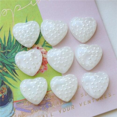 Diy jewelry making 50pcs/lot 15mm cartoon hearts shape flatback beads fit earring/garment accessory