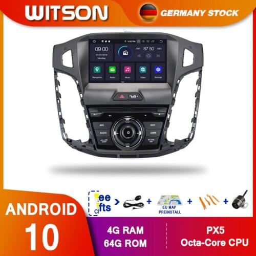 DE STOCK WITSON Android10 Octa core PX5 CAR DVD player for FOCUS 2012 4GB RAM 64 GB ROM IPS GPS RADIO Multimedia Player