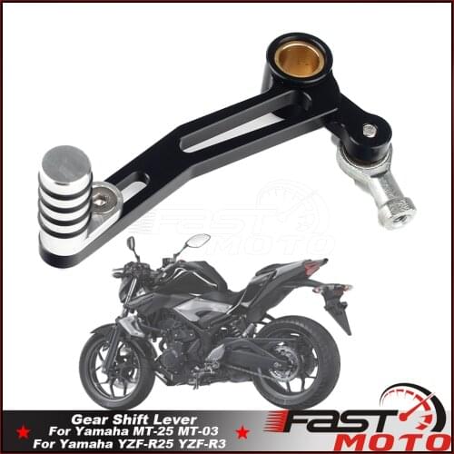 For Yamaha MT-25 MT-03 YZF-R25 YZF-R3 Left Side Gear Shift Lever Motorcycle Shifter Pedal Pads Black CNC Aluminum 2014-2020